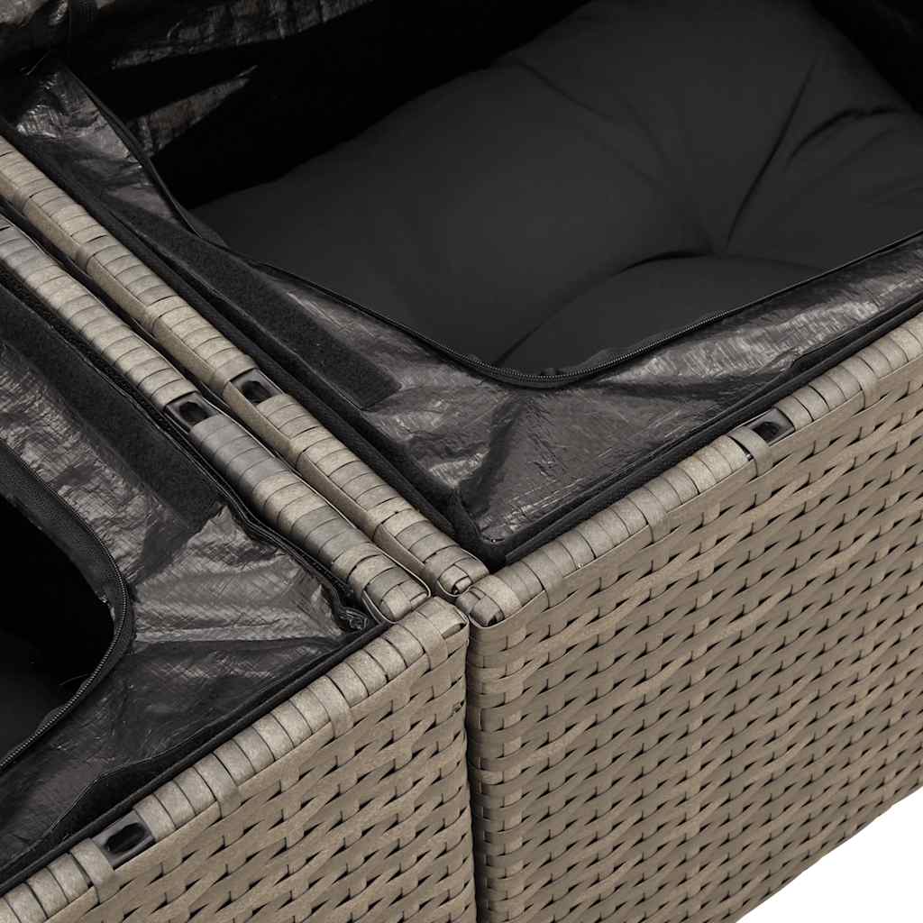 8-Tlg. Garten-Sofagarnitur Mit Kissen Poly Rattan