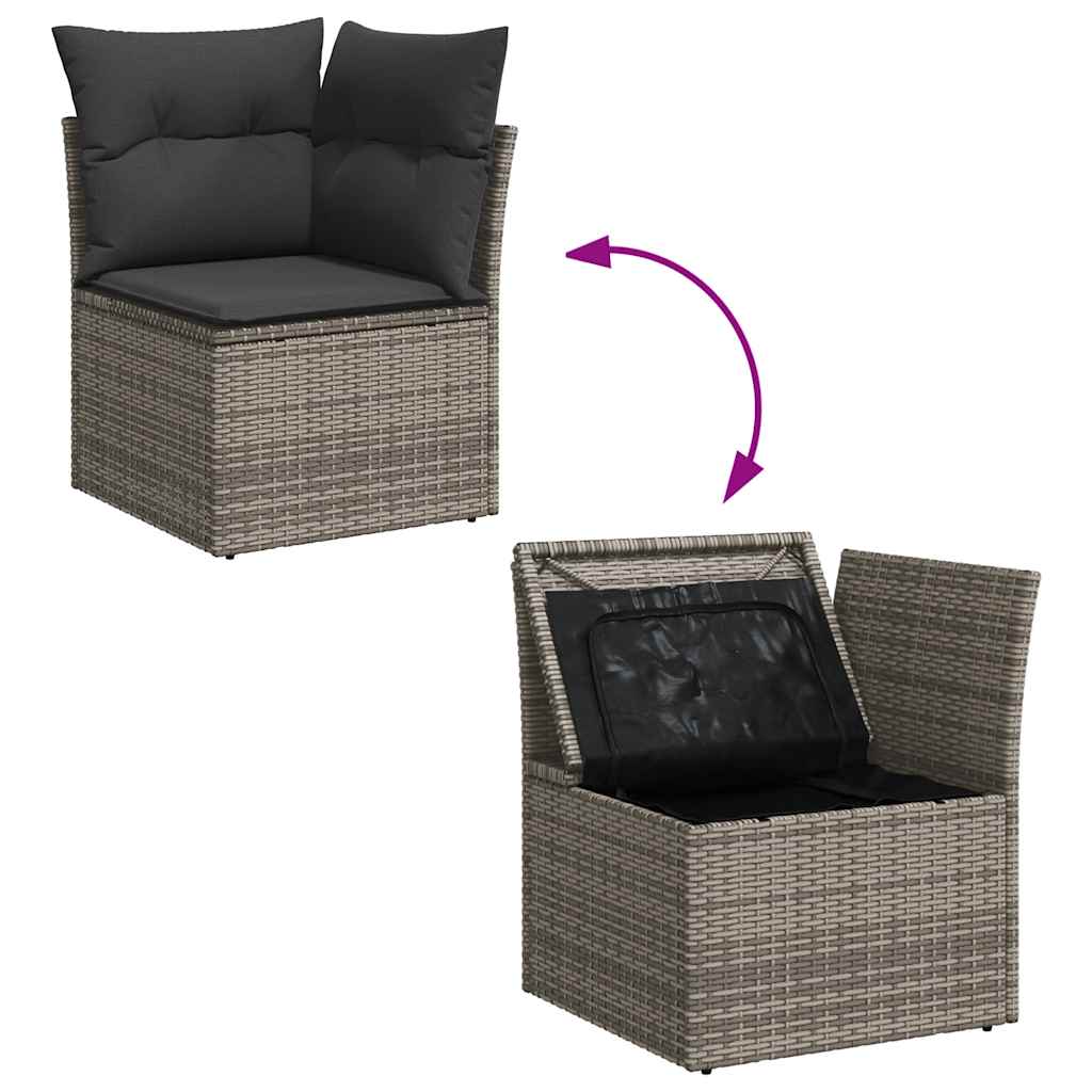 8-Tlg. Garten-Sofagarnitur Mit Kissen Poly Rattan