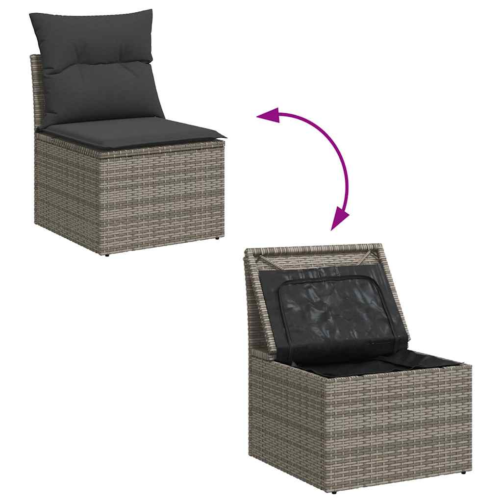 5-Tlg. Garten-Sofagarnitur Mit Kissen Poly Rattan