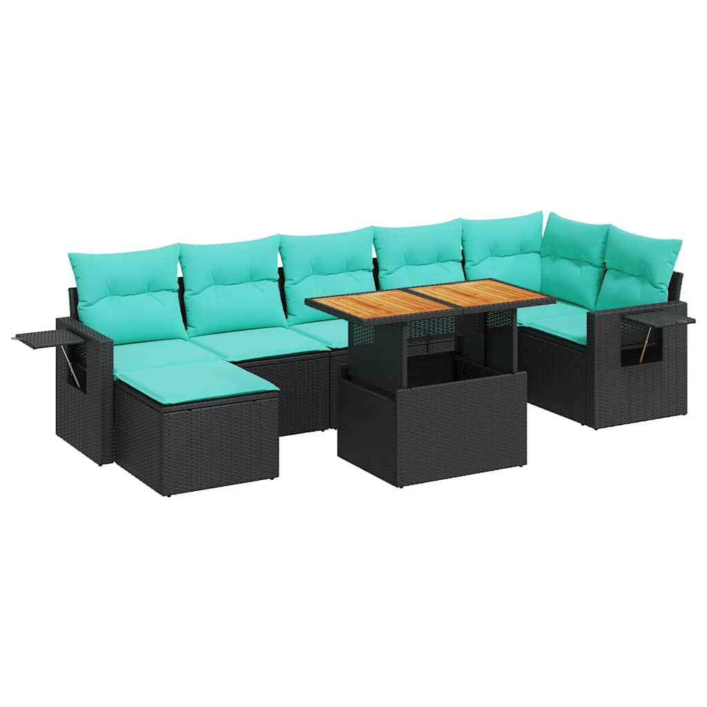 8-Tlg. Garten-Sofagarnitur Mit Kissen Poly Rattan