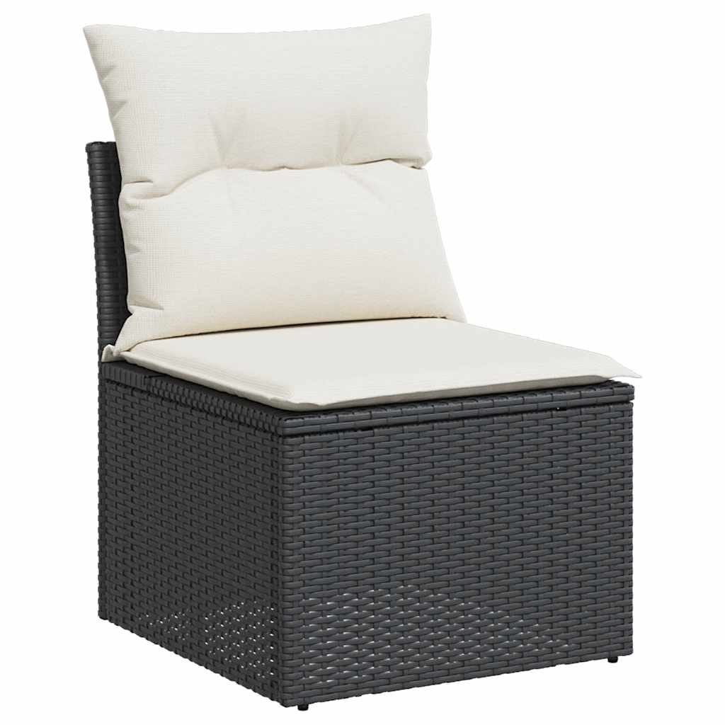 8-Tlg. Garten-Sofagarnitur Mit Kissen Schwarz Poly Rattan