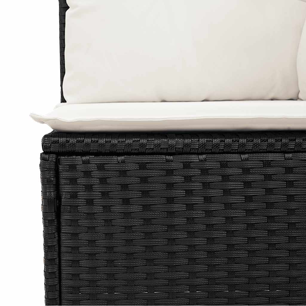 5-Tlg. Garten-Sofagarnitur Mit Kissen Schwarz Poly Rattan