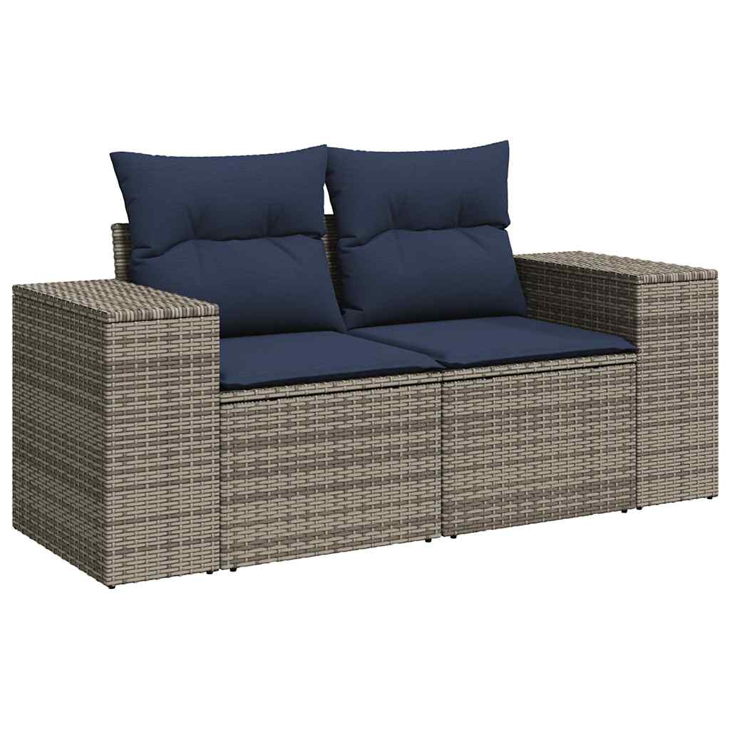9-Tlg. Garten-Sofagarnitur Mit Kissen Poly Rattan