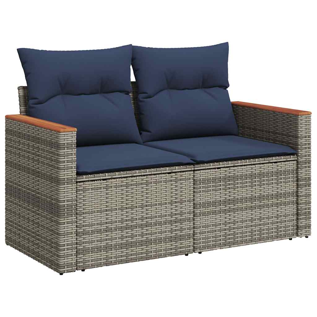 7-Tlg. Garten-Sofagarnitur Mit Kissen Poly Rattan