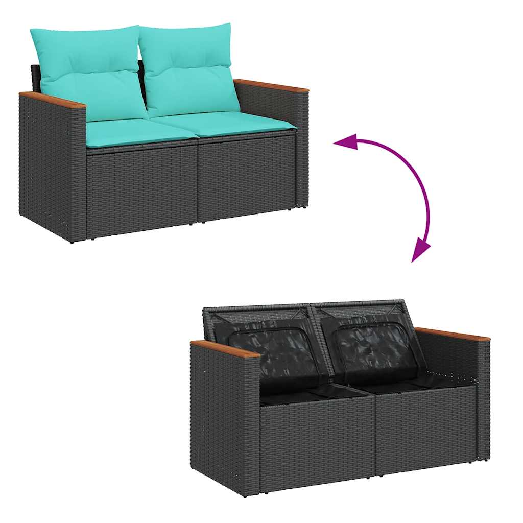 5-Tlg. Garten-Sofagarnitur Mit Kissen Poly Rattan