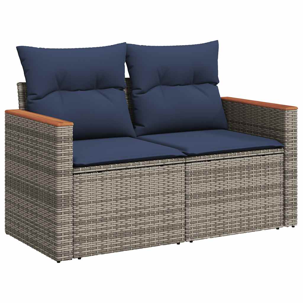 9-Tlg. Garten-Sofagarnitur Mit Kissen Poly Rattan