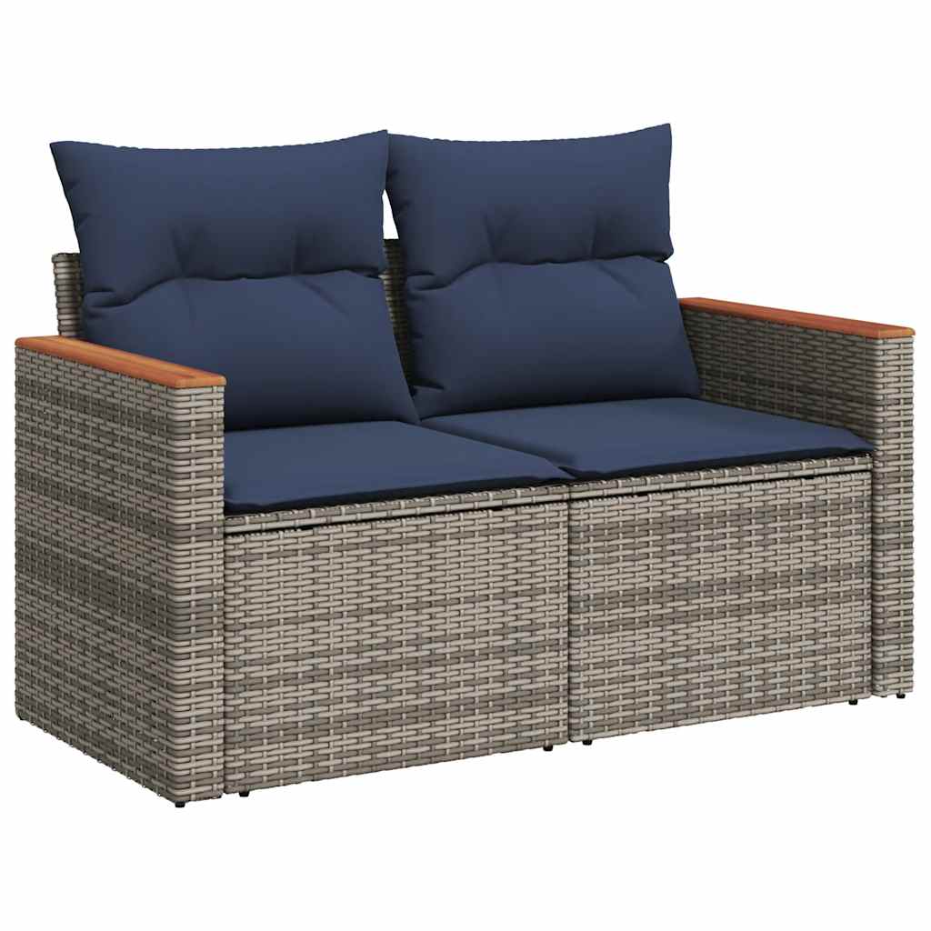 9-Tlg. Garten-Sofagarnitur Mit Kissen Poly Rattan