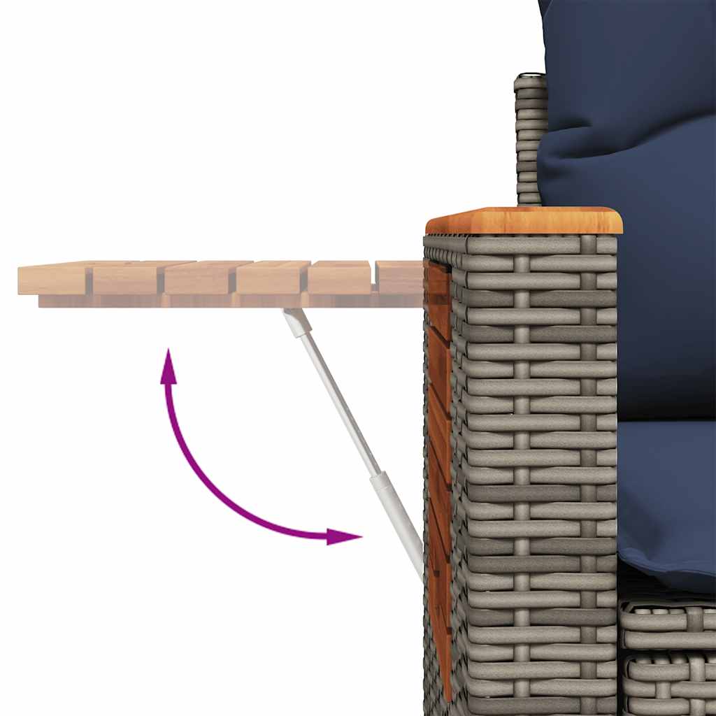 5-Tlg. Garten-Sofagarnitur Mit Kissen Poly Rattan