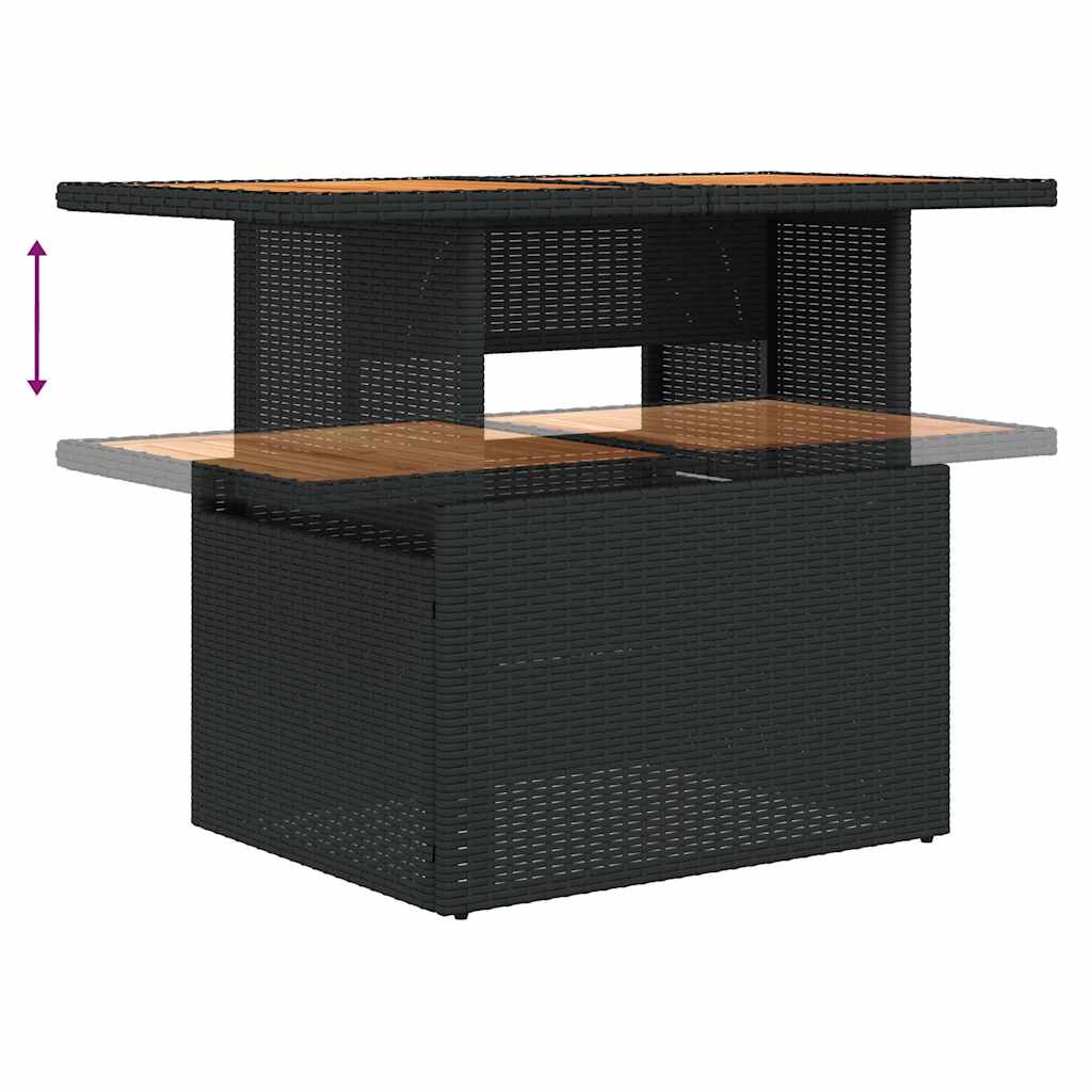 11-Tlg. Garten-Sofagarnitur Mit Kissen Poly Rattan