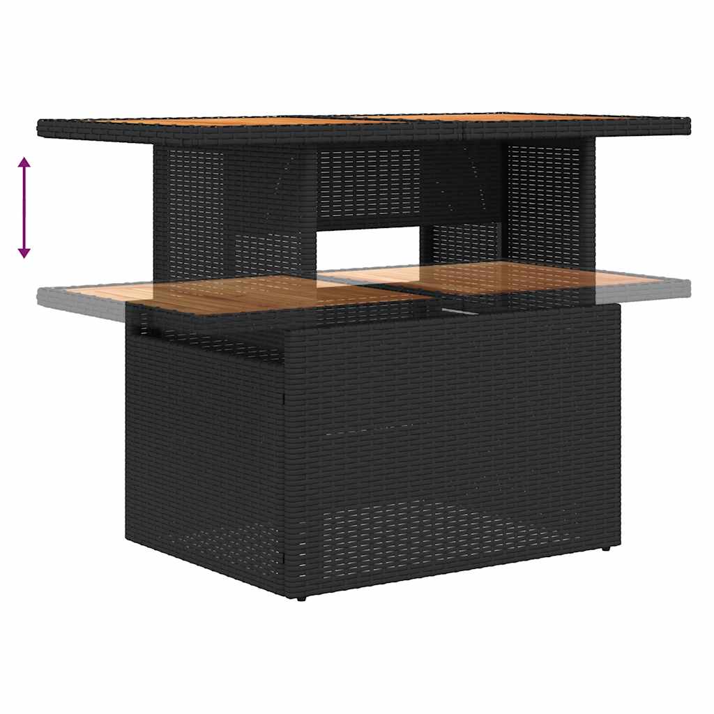 10-Tlg. Garten-Sofagarnitur Mit Kissen Poly Rattan