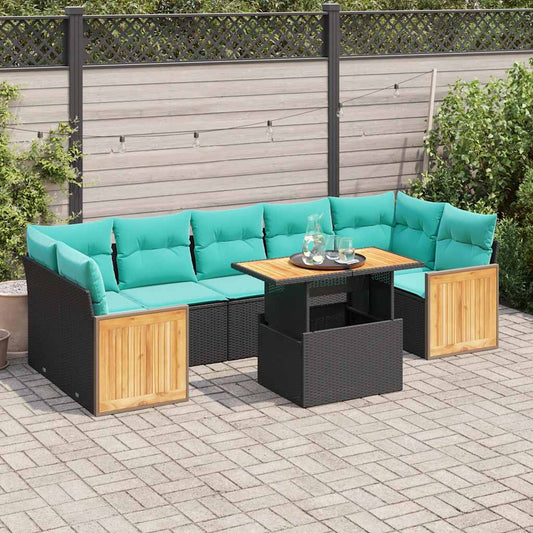 10-Tlg. Garten-Sofagarnitur Mit Kissen Poly Rattan