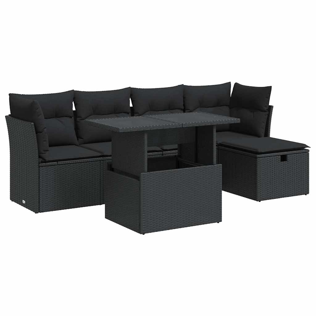 6-Tlg. Garten-Sofagarnitur Mit Kissen Poly Rattan