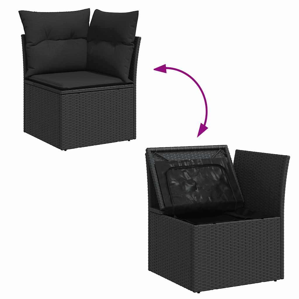 6-Tlg. Garten-Sofagarnitur Mit Kissen Poly Rattan
