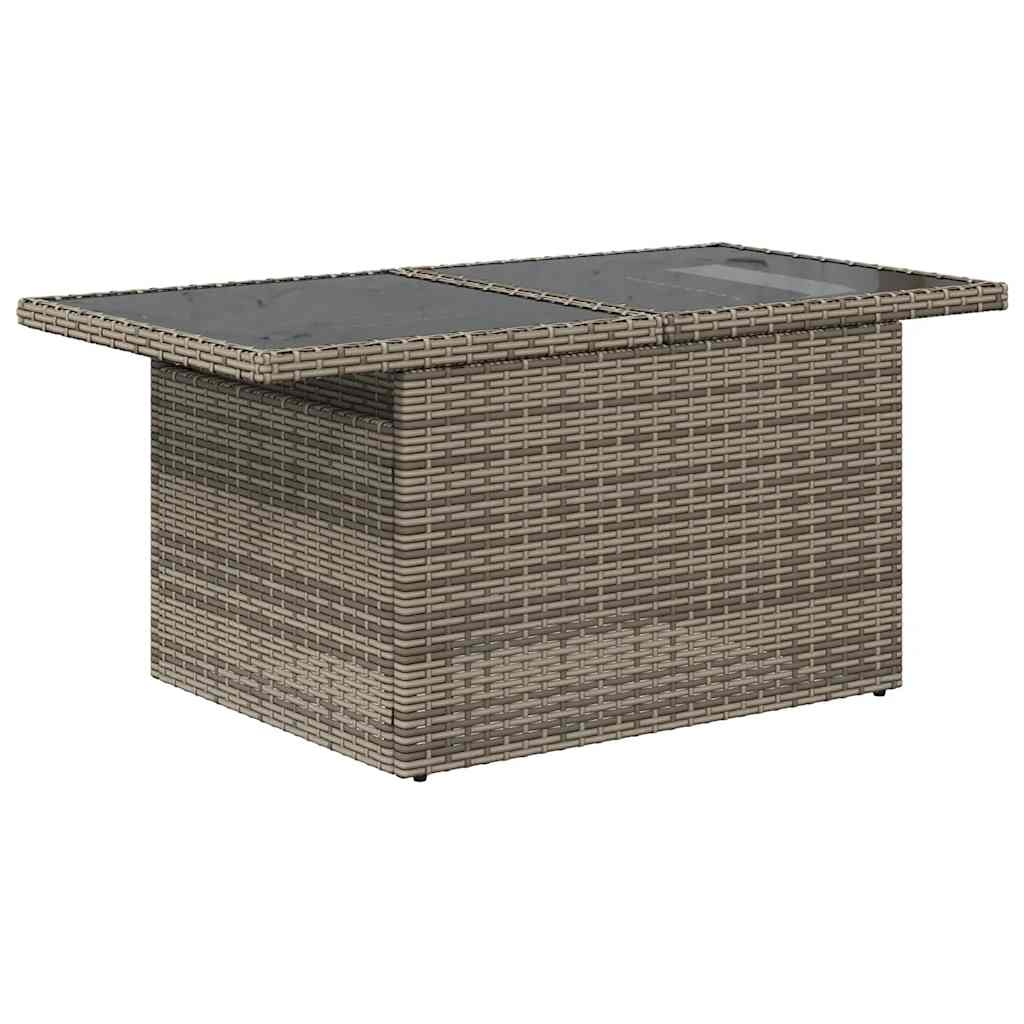 7-Tlg. Garten-Sofagarnitur Mit Kissen Poly Rattan Akazie