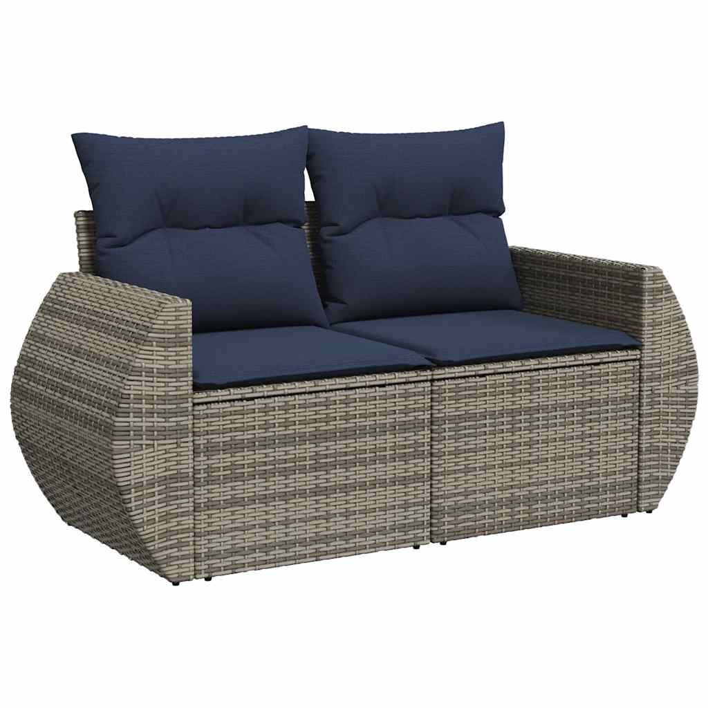 8-Tlg. Garten-Sofagarnitur Mit Kissen Poly Rattan Akazie