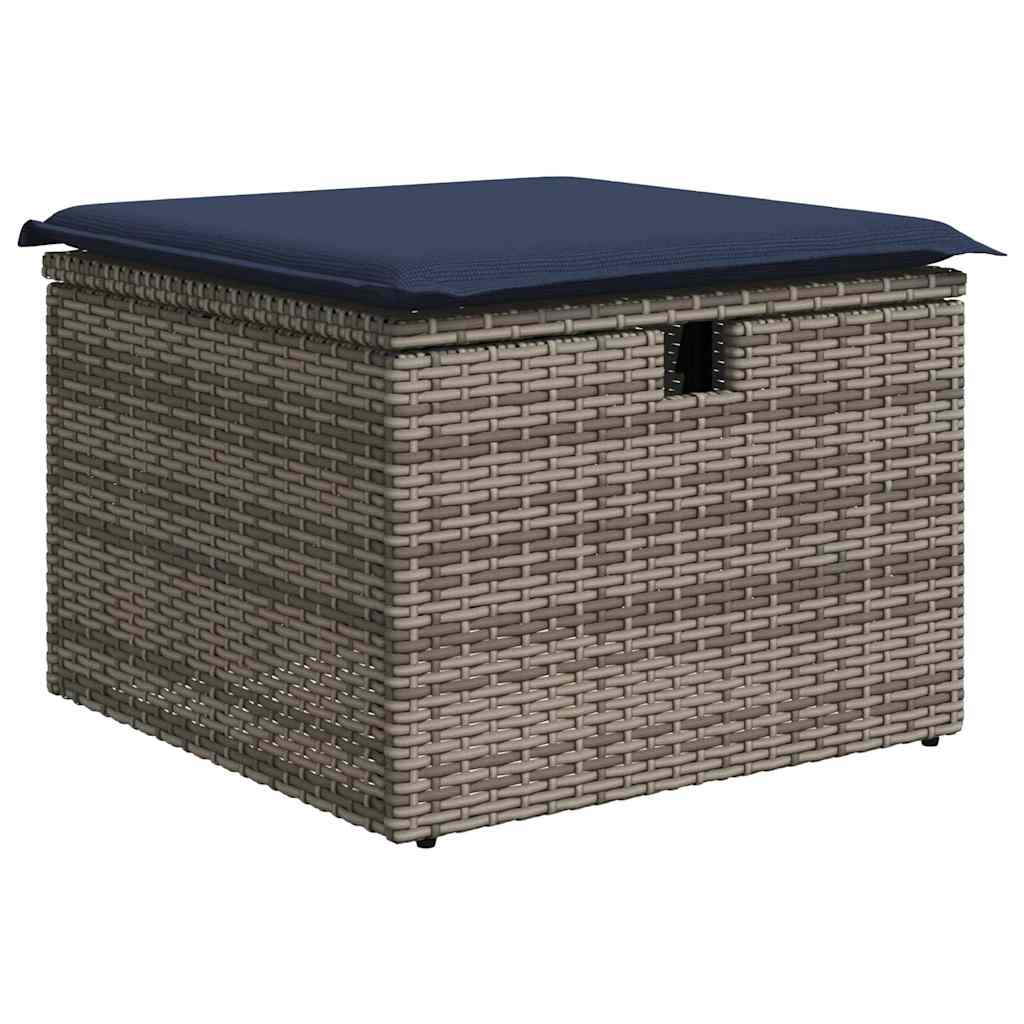 9-Tlg. Garten-Sofagarnitur Mit Kissen Poly Rattan Akazie