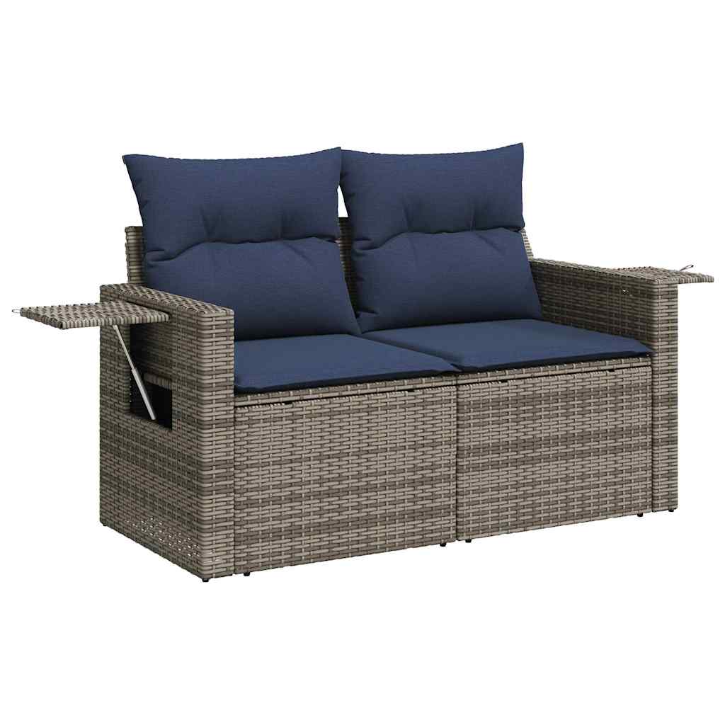 9-Tlg. Garten-Sofagarnitur Mit Kissen Poly Rattan Akazie