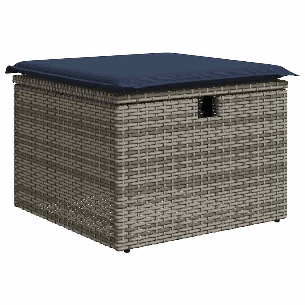 9-Tlg. Garten-Sofagarnitur Mit Kissen Poly Rattan Akazie