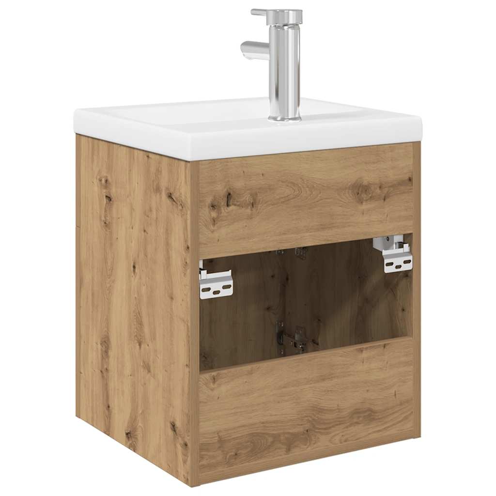 Waschbeckenunterschrank Mit Einbaubecken Und Wasserhahn