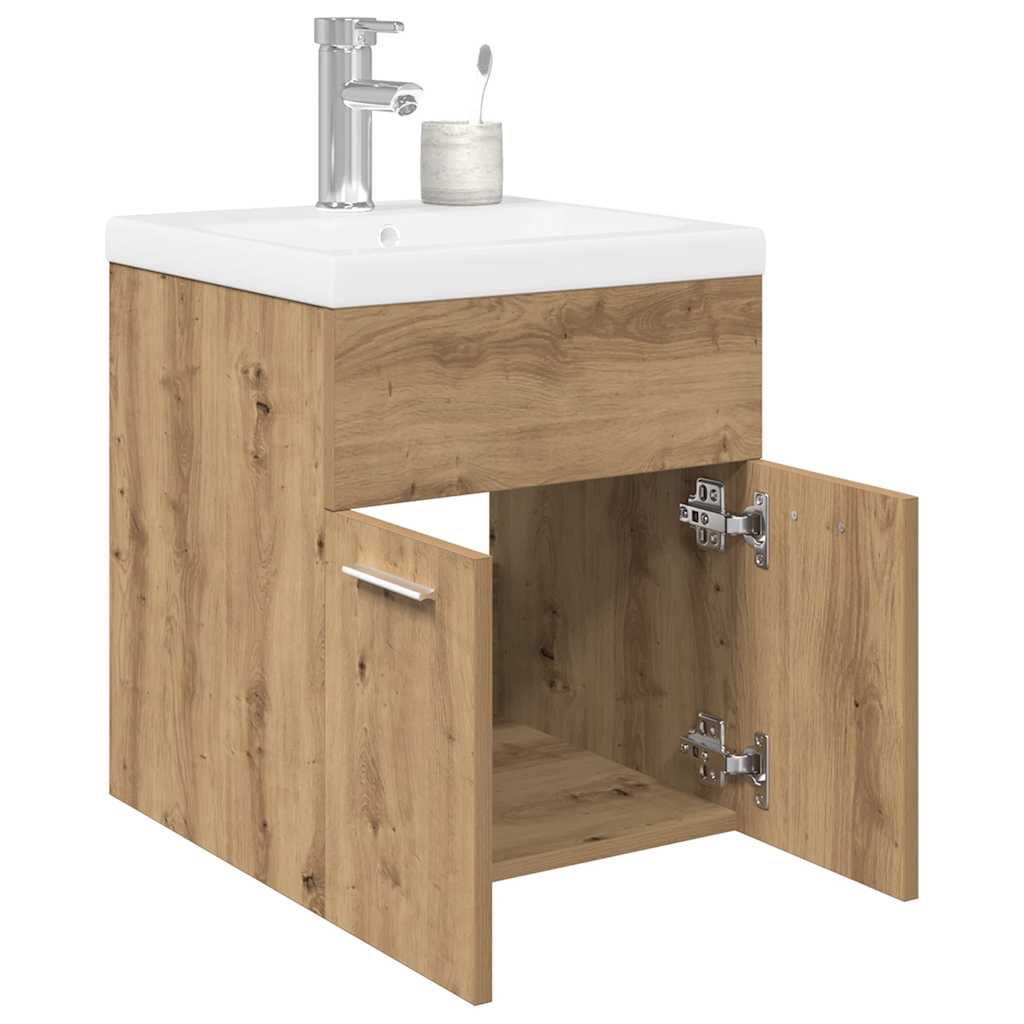 Waschbeckenunterschrank Mit Einbaubecken Und Wasserhahn