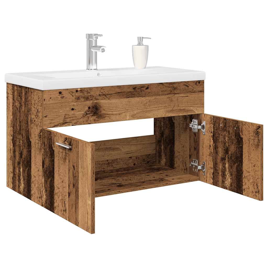 Waschbeckenunterschrank Mit Einbaubecken Und Wasserhahn