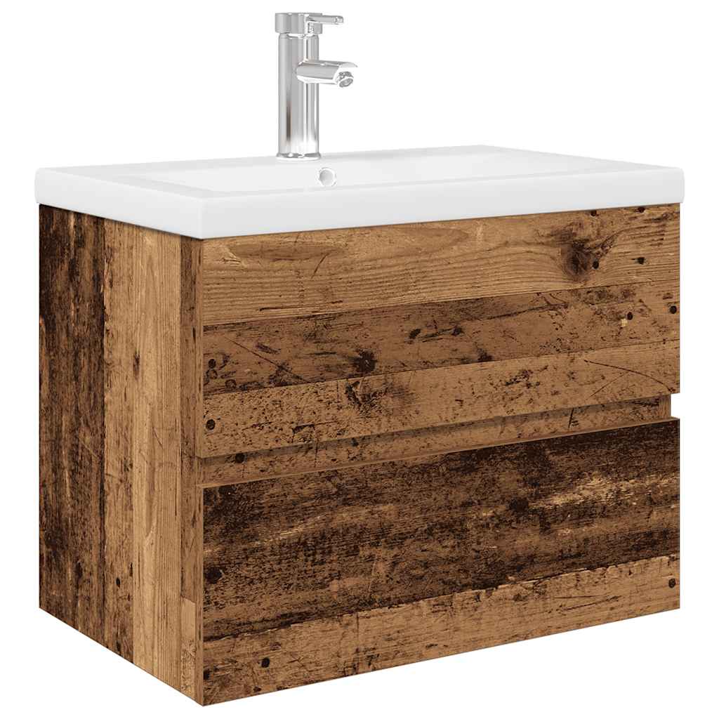 Waschbeckenunterschrank Mit Einbaubecken Und Wasserhahn