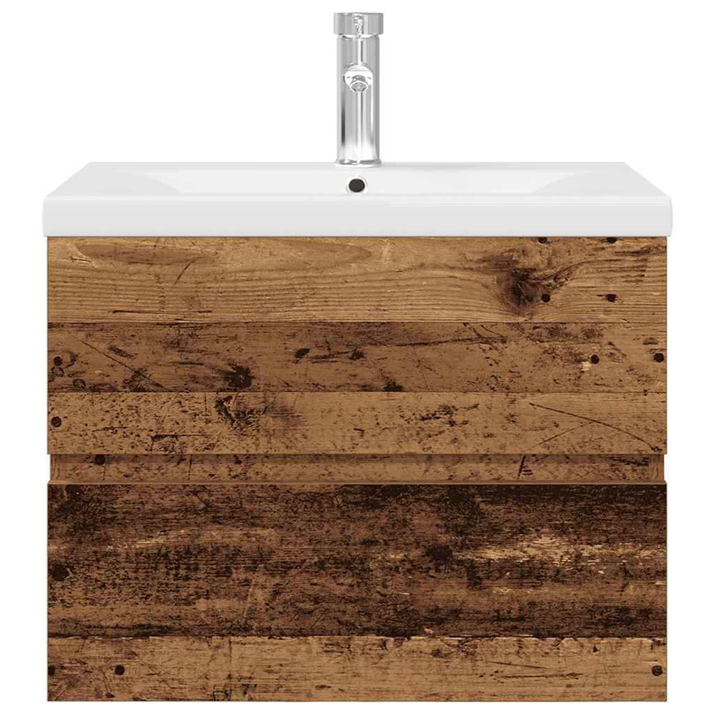 Waschbeckenunterschrank Mit Einbaubecken Und Wasserhahn