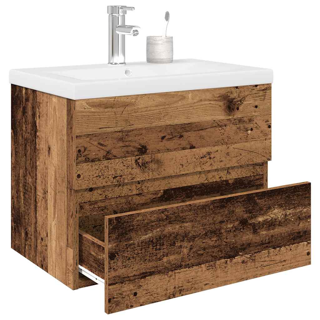 Waschbeckenunterschrank Mit Einbaubecken Und Wasserhahn