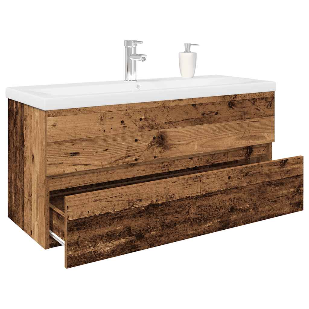 Waschbeckenunterschrank Mit Einbaubecken Und Wasserhahn