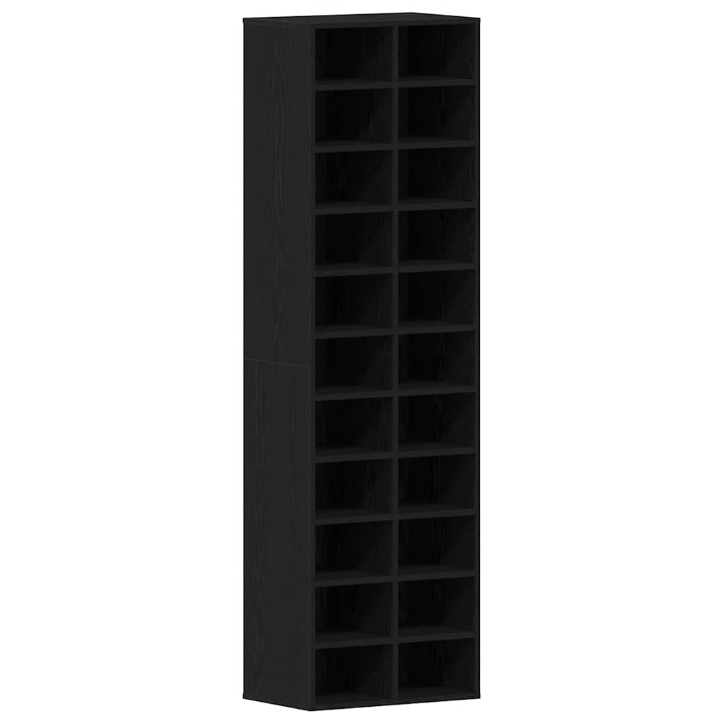 Schuhschrank Schwarz Eichen-Optik 54X34X183 Cm Holzwerkstoff Schwarze Eiche
