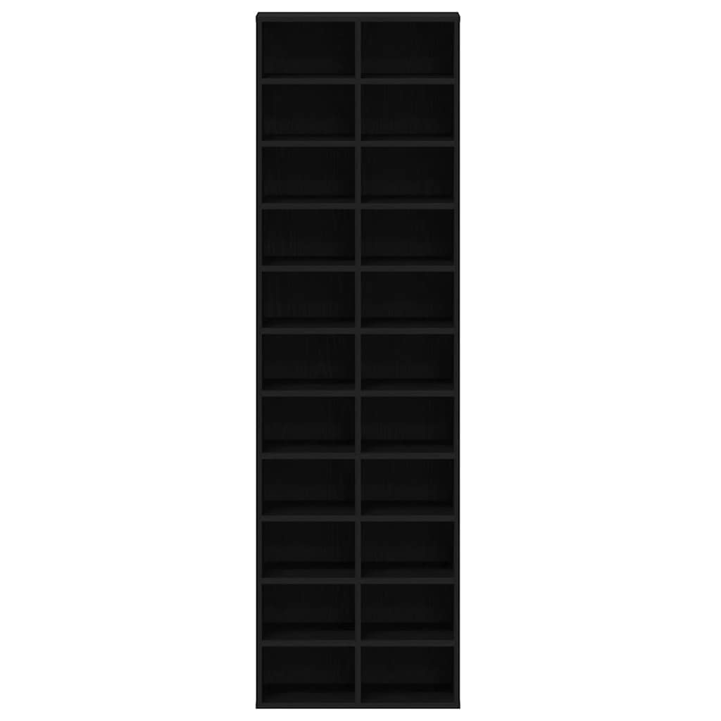 Schuhschrank Schwarz Eichen-Optik 54X34X183 Cm Holzwerkstoff Schwarze Eiche