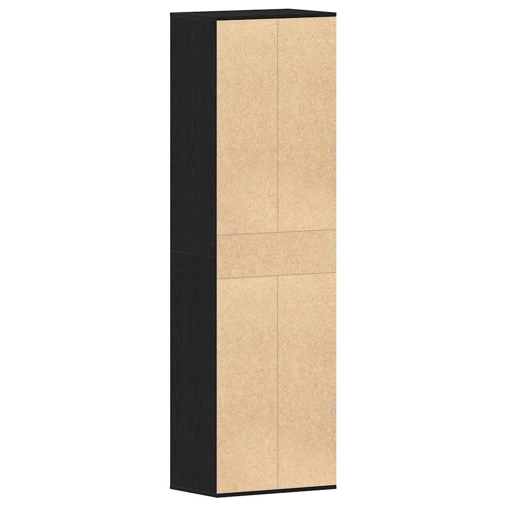 Schuhschrank Schwarz Eichen-Optik 54X34X183 Cm Holzwerkstoff Schwarze Eiche