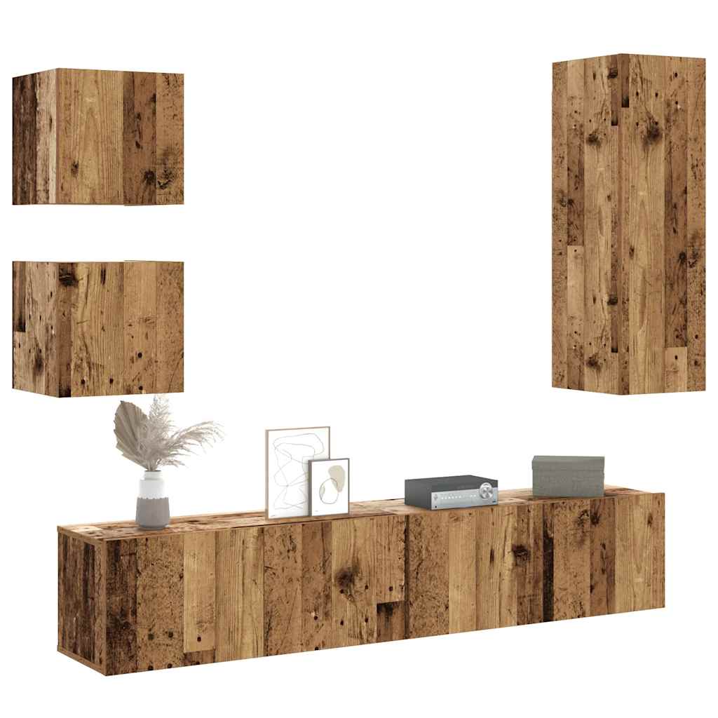 5-Tlg. Tv-Schrank-Set Holzwerkstoff