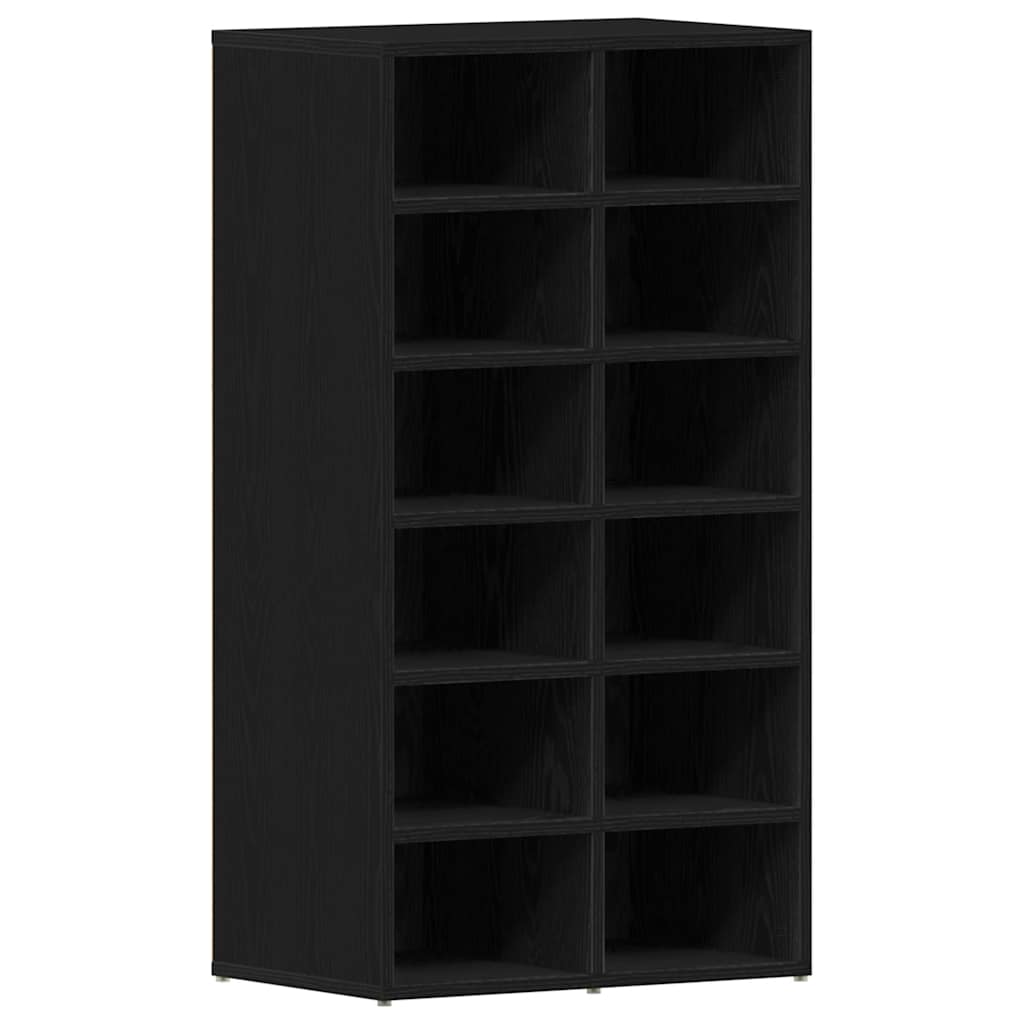 Schuhregal Schwarz Eichen-Optik 54X34X100,5 Cm Holzwerkstoff Schwarze Eiche