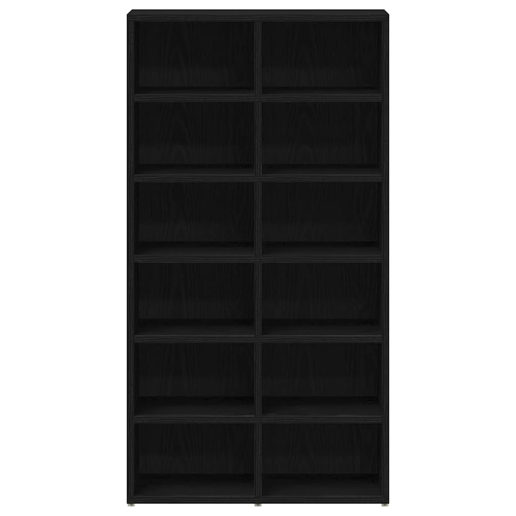 Schuhregal Schwarz Eichen-Optik 54X34X100,5 Cm Holzwerkstoff Schwarze Eiche