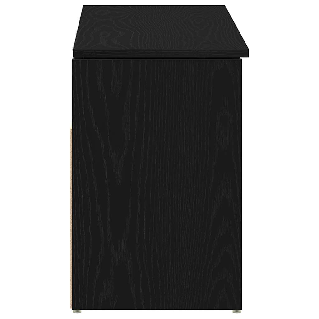 Schuhbank Schwarz Eichen-Optik 102X30,5X45 Cm Holzwerkstoff Schwarze Eiche