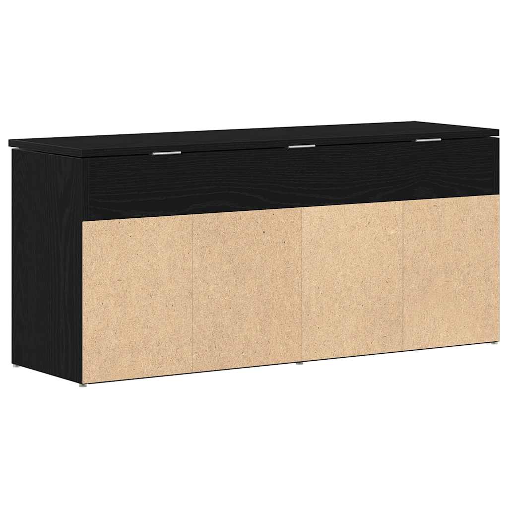 Schuhbank Schwarz Eichen-Optik 102X30,5X45 Cm Holzwerkstoff Schwarze Eiche