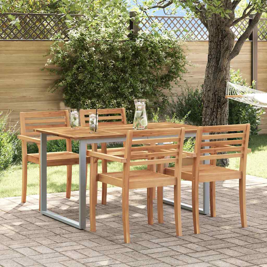 Gartentisch Mit Beinen In U-Form Massivholz Akazie