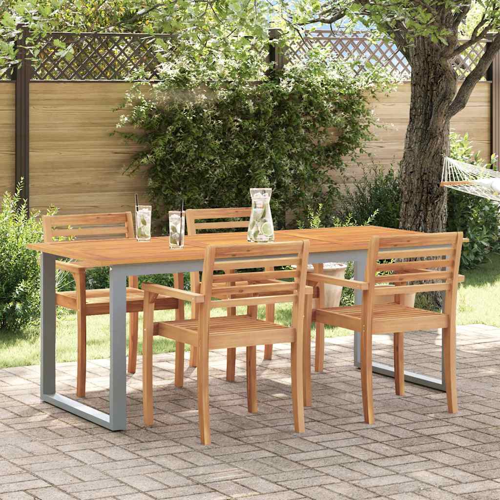 Gartentisch Mit Beinen In U-Form Massivholz Akazie