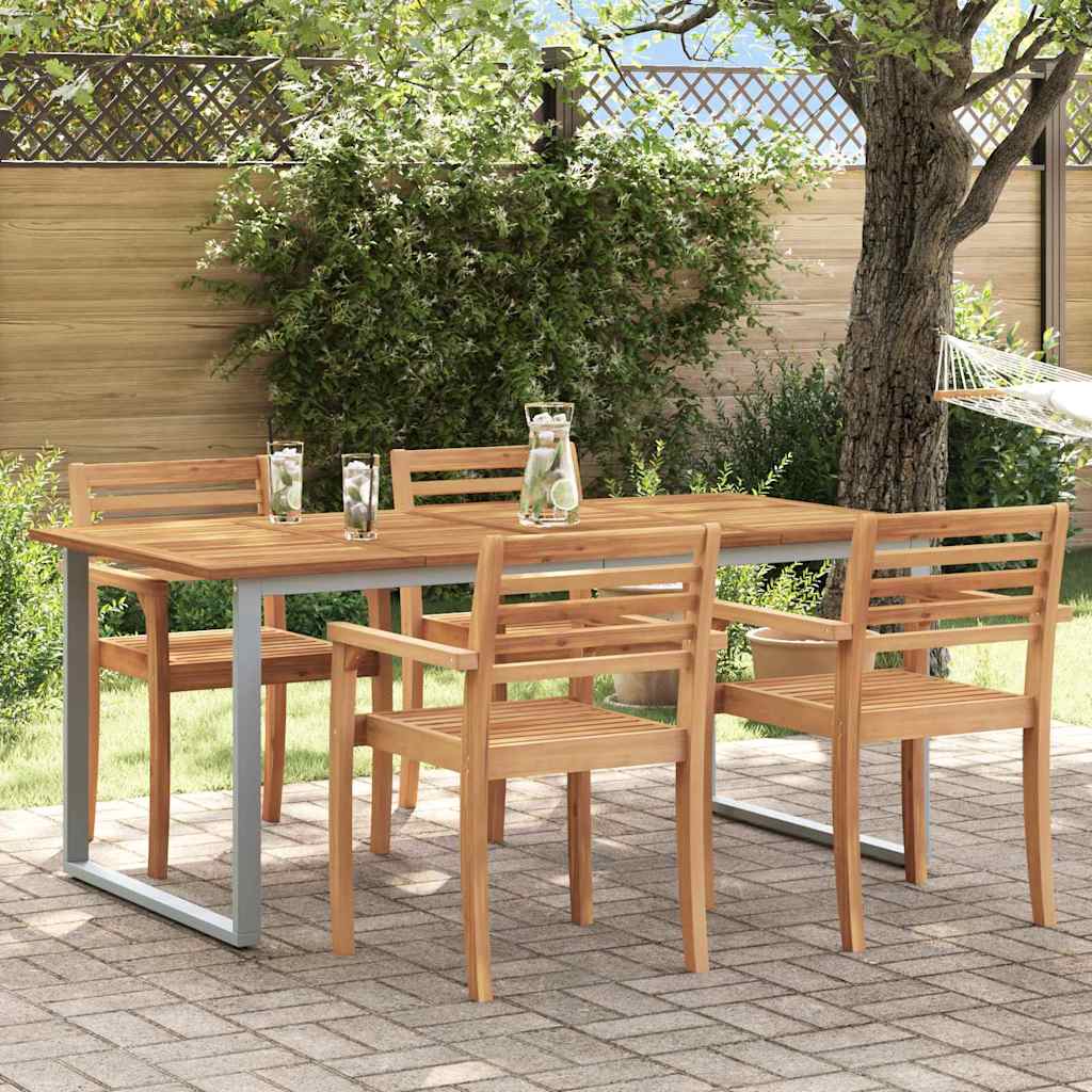 Gartentisch Mit Beinen In U-Form Massivholz Akazie