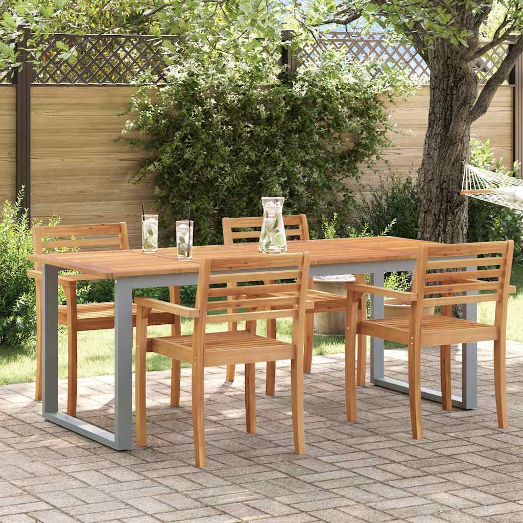 Gartentisch Mit Beinen In U-Form Massivholz Akazie
