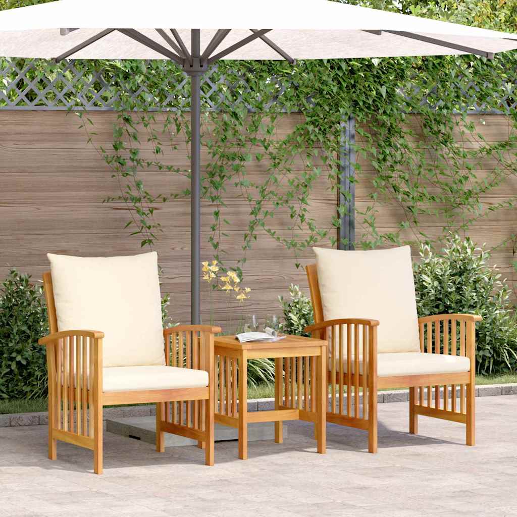 3-Tlg. Garten-Lounge-Set Massivholz Akazie