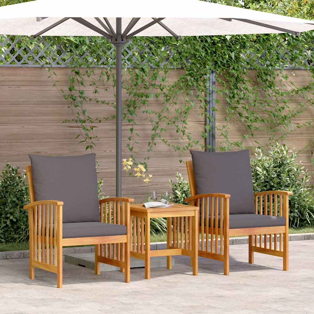 3-Tlg. Garten-Lounge-Set Massivholz Akazie