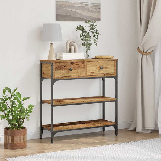 Konsolentisch Mit Regal 72,5 X 25 X 75 Cm Holzwerkstoff
