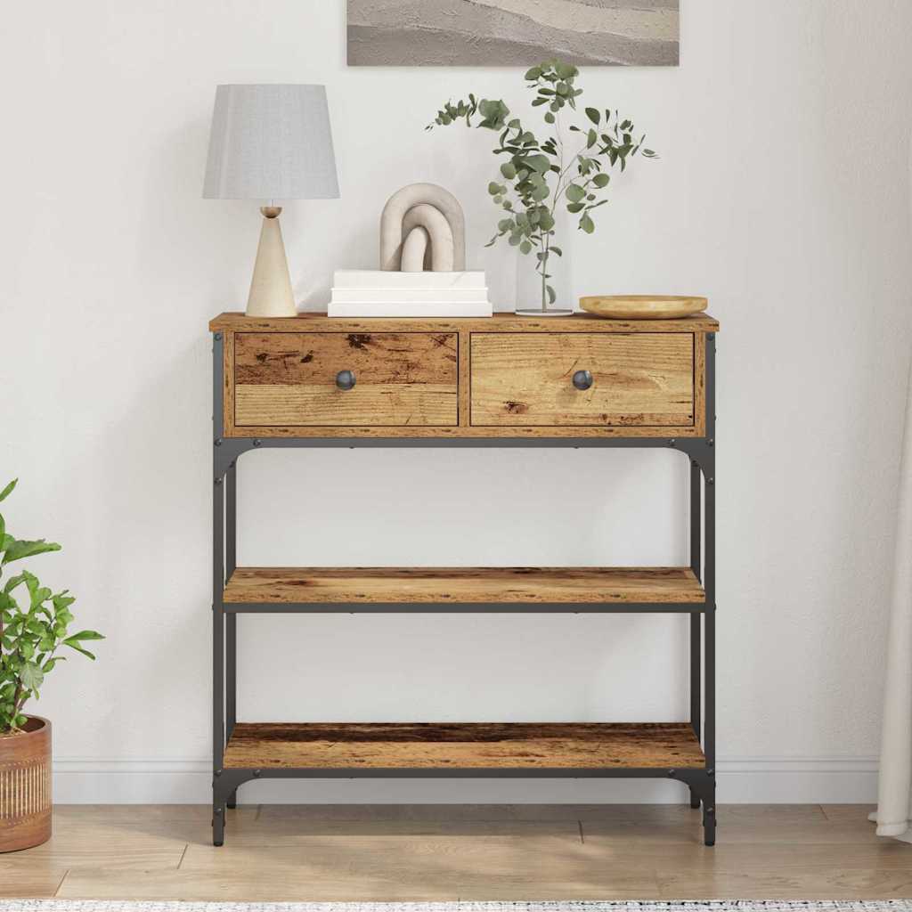 Konsolentisch Mit Regal 72,5 X 25 X 75 Cm Holzwerkstoff