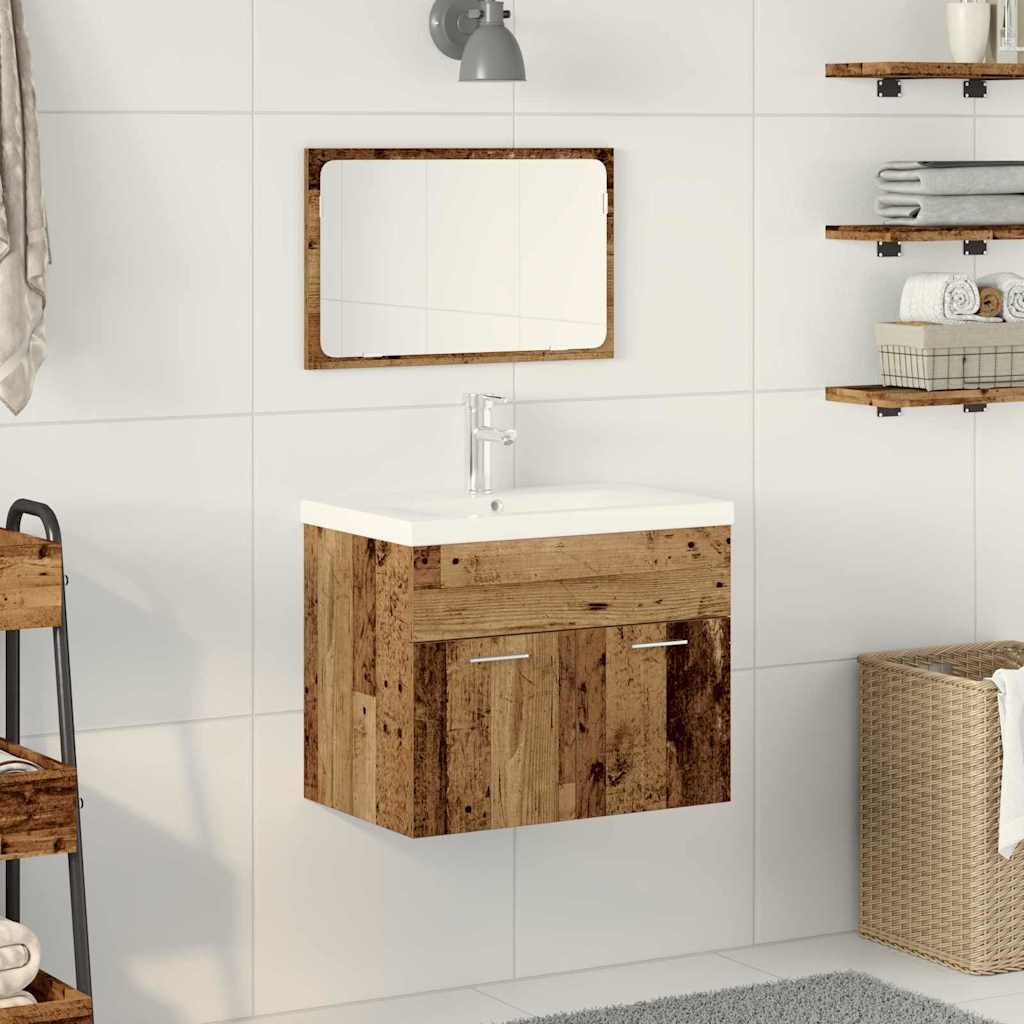 Waschbeckenunterschrank Mit Einbaubecken Und Wasserhahn