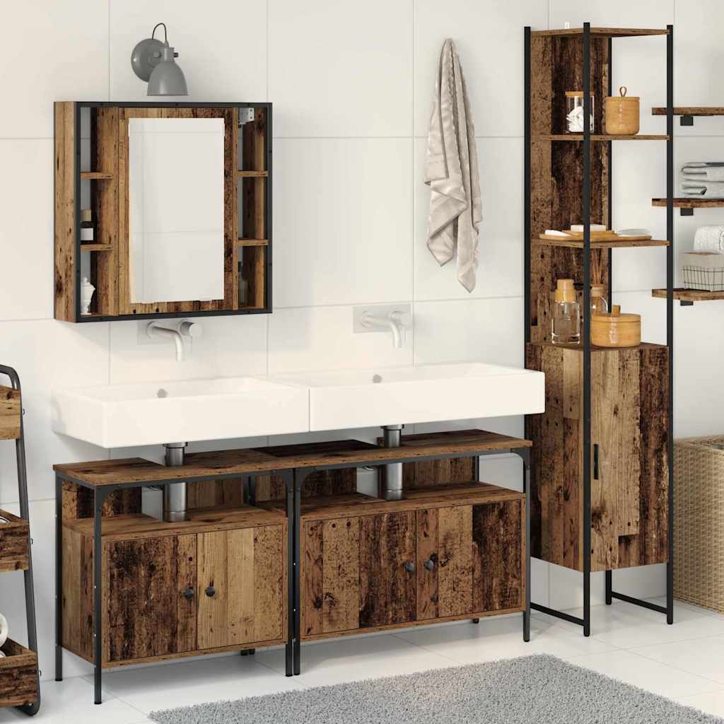 4-Tlg. Badmöbel-Set Holzwerkstoff