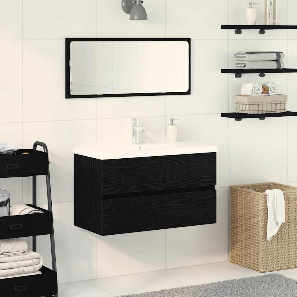 Waschbeckenunterschrank Mit Einbaubecken Und Wasserhahn