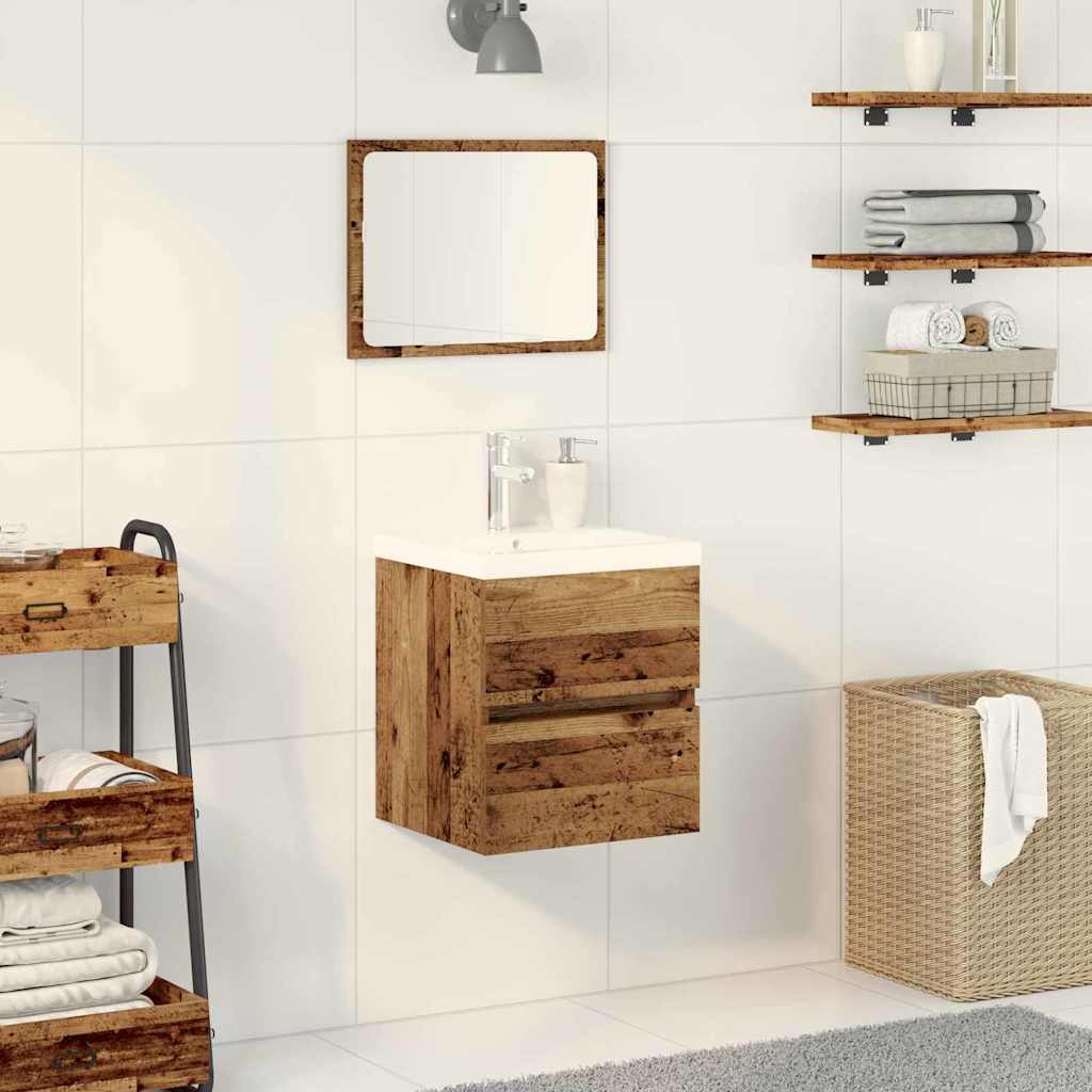 Waschbeckenunterschrank Mit Einbaubecken Und Wasserhahn