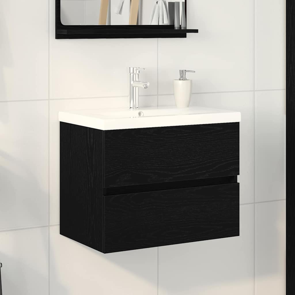 Waschbeckenunterschrank Mit Einbaubecken Und Wasserhahn